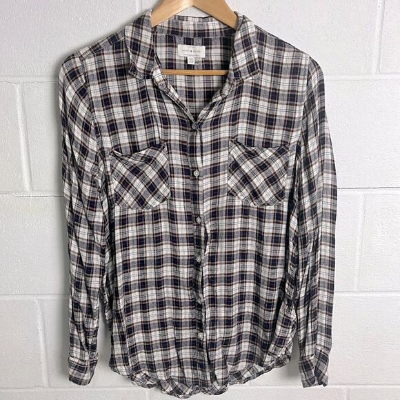 Lucky Brand plaid button up long sleeve shirt - Picture 1 of 6